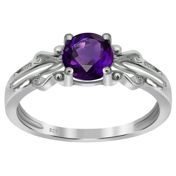 1.95 ctw. Amethyst Ring in 925 Sterling Silver